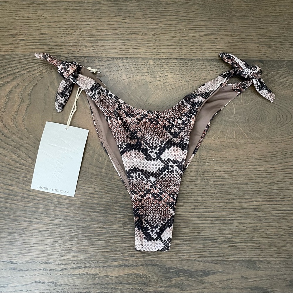 Abysse Snakeskin Side Tie Bikini Bottoms